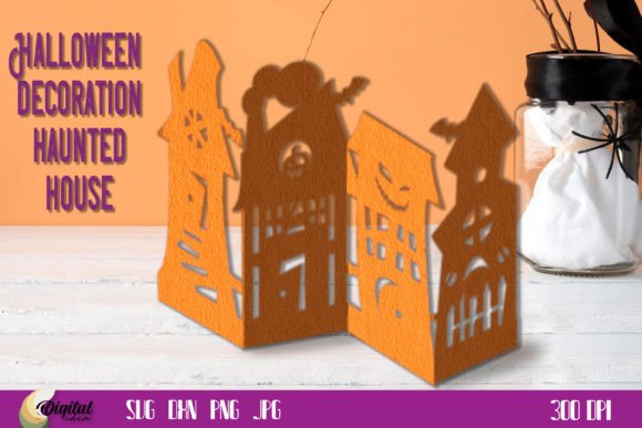 3D House SVG. Haunted Houses Paper Cut