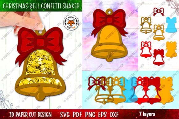 Christmas Bell Confetti Shaker SVG