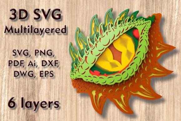 Dragon Eye 3D SVG for Laser Cutting Wall Decor