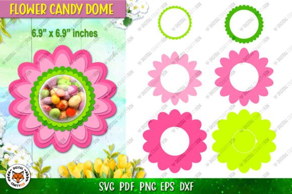 Flower Candy Dome Holder SVG
