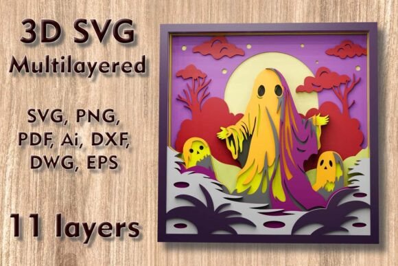 Ghost 3D SVG: Laser Cutting for Autumn Halloween