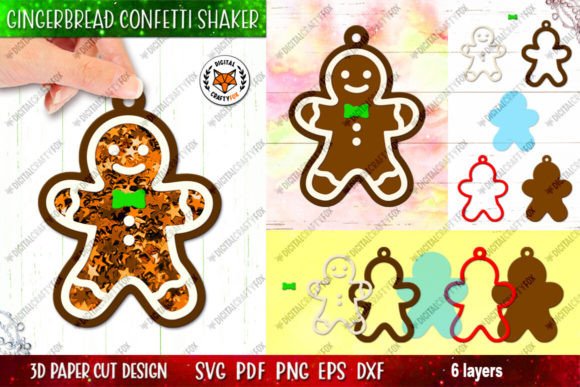 Gingerbread Man Confetti Shaker DIY: 3D SVG for Christmas