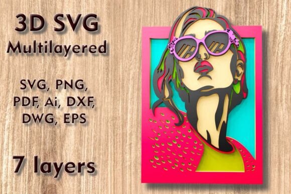 Girl Boss 3D SVG: Laser Cutting for Wall Decor