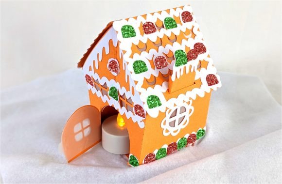 Gumdrop Cottage Pop-Up Decor: 3D SVG for Christmas