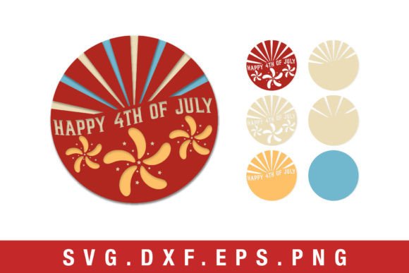 Happy 4th of July Paper Cut SVG Design