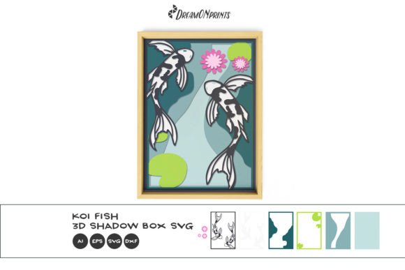 Koi Fish Layered Papercut 3D SVG Other