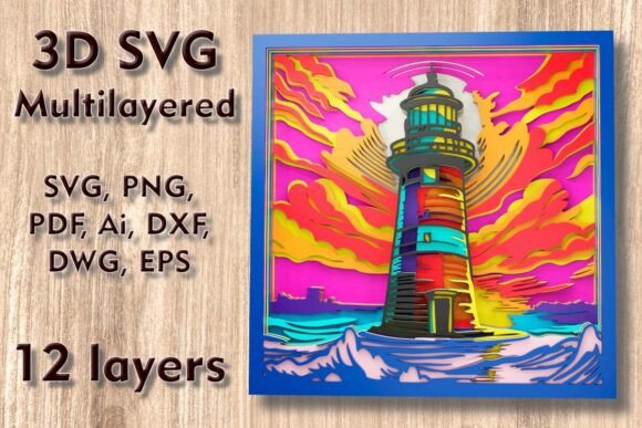 Lighthouse 3D SVG Multilayer Laser Files Review