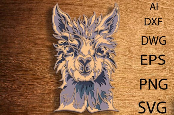 Llama Multilayer SVG 3D Design