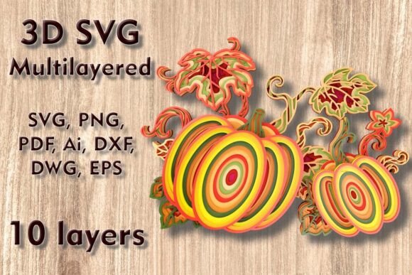 Pumpkins 3D SVG: Laser Cutting & Wall Decor
