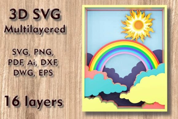 Rainbow 3D SVG Multilayer Laser Cut File Review