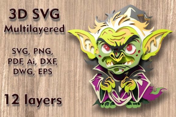 Troll 3D SVG for Autumn Halloween Laser Cutting