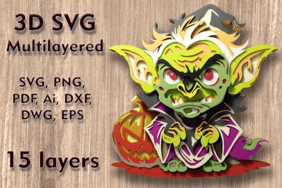 Troll 3D SVG for Autumn Halloween Laser Cutting