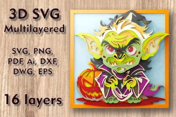 Troll 3D SVG for Autumn Halloween Laser Cutting