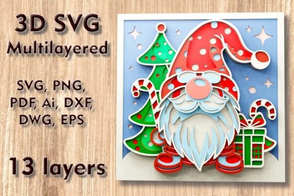Winter Christmas Laser Cutting: Gnome 3D SVG Review